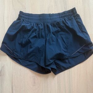 Hotty Hot lululemon lined short. Navy. Only worn twice. 8 Tall.